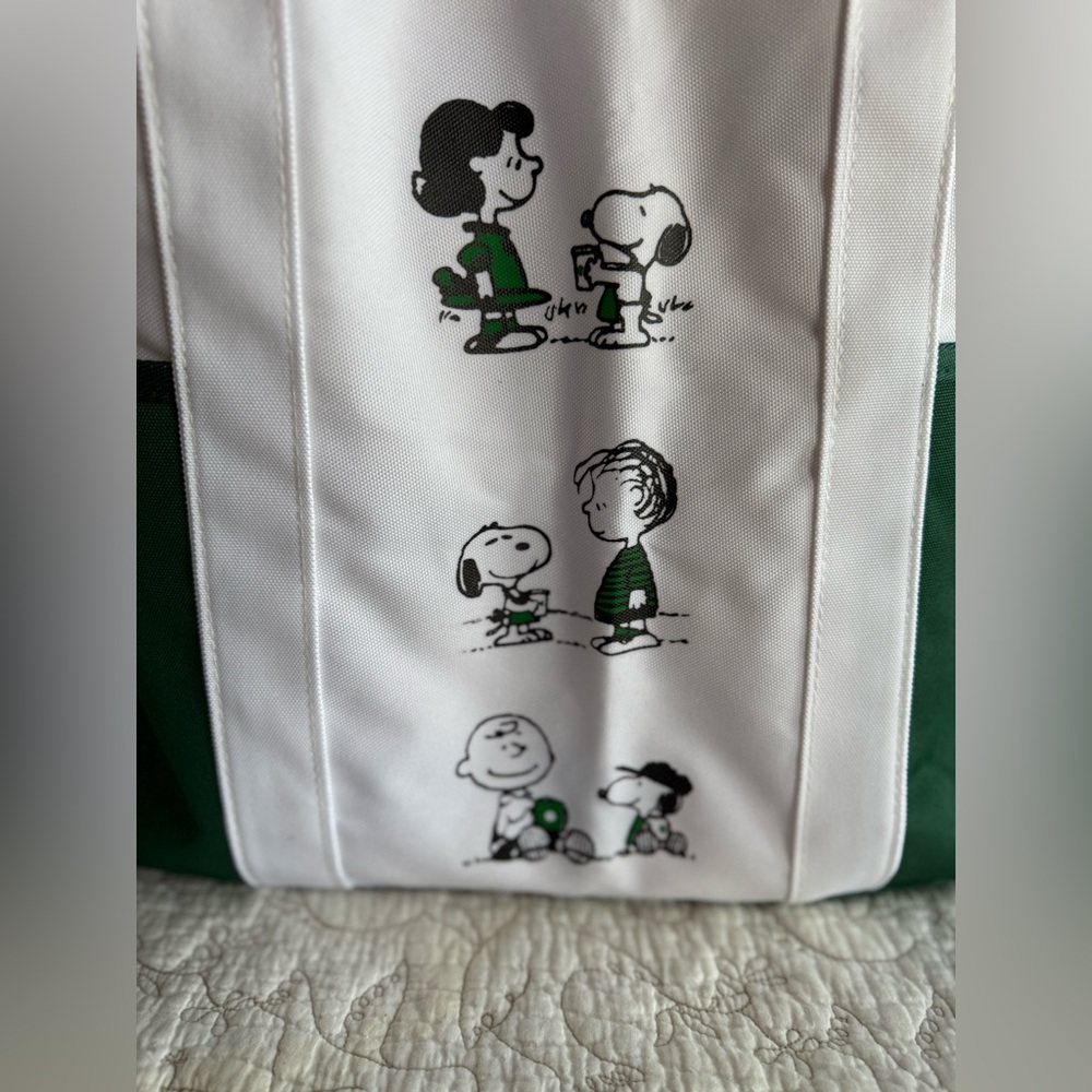 2025 New Starbucks Snoopy Tote Bag Shoulder Bag WHITE/GREEN Canvas - Picture 3 of 12